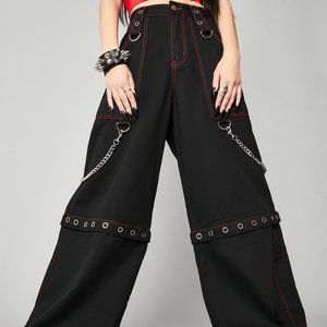 Dolls Kill Widow convertible wide leg pants goth punk Y2K
